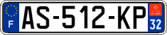 French license plate, SIV (ordinary)