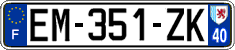 French license plate, SIV (ordinary)