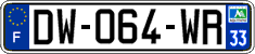 French license plate, SIV (ordinary)