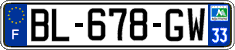 French license plate, SIV (ordinary)