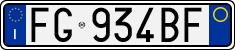 License plate of Italy, Cars (1994 year series)