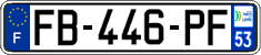 French license plate, SIV (ordinary)