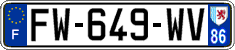 French license plate, SIV (ordinary)