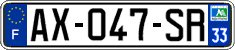 French license plate, SIV (ordinary)