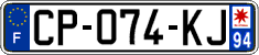 French license plate, SIV (ordinary)