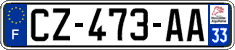 French license plate, SIV (ordinary)