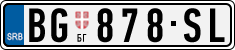 License plate of Serbia, Cars