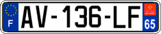 French license plate, SIV (ordinary)