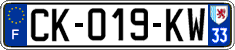 French license plate, SIV (ordinary)
