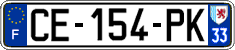 French license plate, SIV (ordinary)