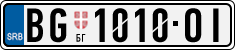 License plate of Serbia, Cars