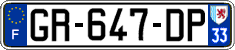 French license plate, SIV (ordinary)