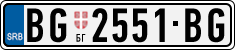 License plate of Serbia, Cars