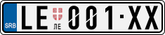 License plate of Serbia, Cars