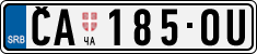 License plate of Serbia, Cars