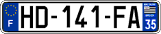 French license plate, SIV (ordinary)
