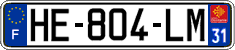 French license plate, SIV (ordinary)
