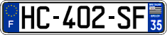 French license plate, SIV (ordinary)
