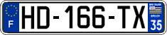 French license plate, SIV (ordinary)