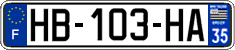 French license plate, SIV (ordinary)