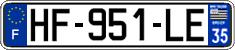 French license plate, SIV (ordinary)