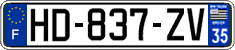 French license plate, SIV (ordinary)