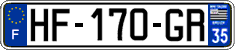 French license plate, SIV (ordinary)
