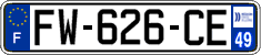 French license plate, SIV (ordinary)