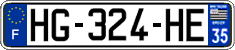 French license plate, SIV (ordinary)