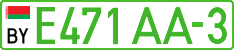 License plate Belarus, Electric vehicles (cars)