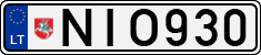 License plate of Lithuania, Cars