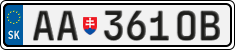 License plate of Slovakia, Cars