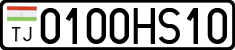 License plate of Tajikistan, Private owners (2009)