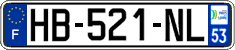 French license plate, SIV (ordinary)