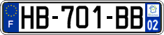 French license plate, SIV (ordinary)