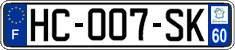 French license plate, SIV (ordinary)