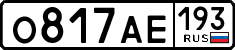 License plate Russia, Cars