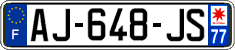 French license plate, SIV (ordinary)