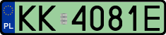 License plates of Poland, Electric vehicles