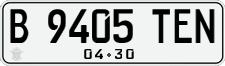 License plate of Indonesia, Regular plates