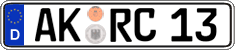 German license plate, Regular plates