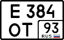 License plate Russia, Cars