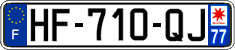 French license plate, SIV (ordinary)
