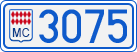 License plate of Monaco, Cars