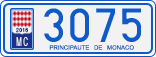 License plate of Monaco, Cars