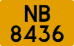 License plate of Hong Kong, AB 1234