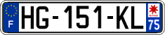 French license plate, SIV (ordinary)