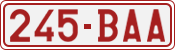 License plate of Belgium, 1951 year system