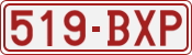 License plate of Belgium, 1951 year system