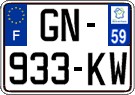 French license plate, SIV (ordinary)